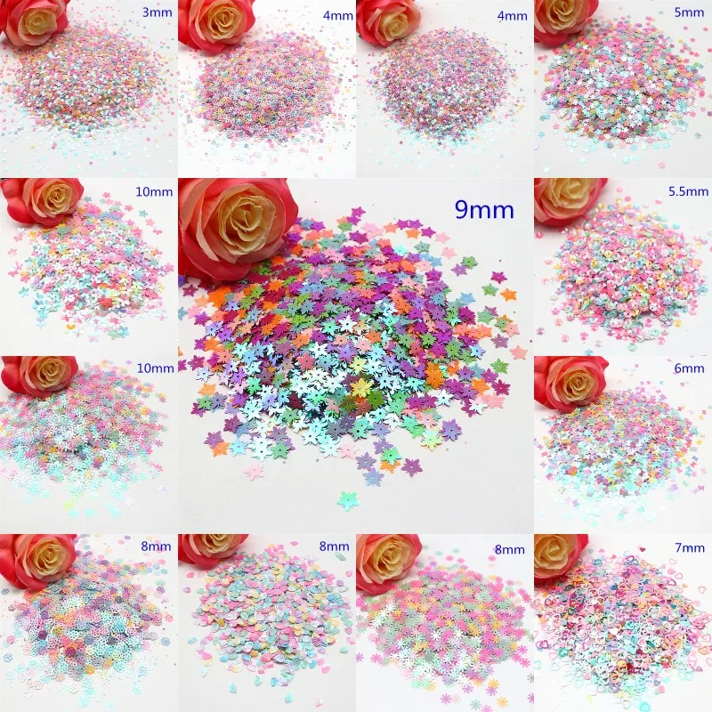 Light Art And Craft - 3-10mm ışık karışımı renk Sequins Pvc