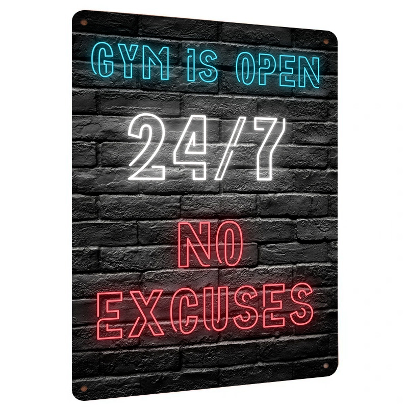 Art Craft Quotes - Spor Salonu 7/24 Açık Neon Efektli
