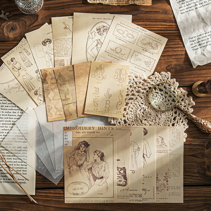 Art Craft Journal - Vintage Scrapbooking Craft Kağıt Seti Retro