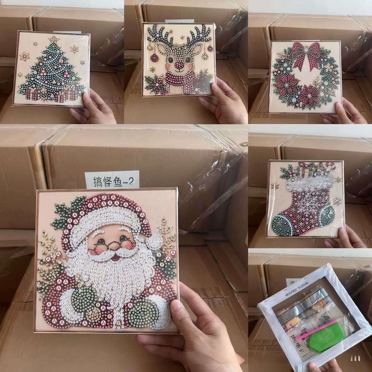 Art Craft Gifts For Adults - Çerçeveli Noel İnci Elmas Boyama Sanat