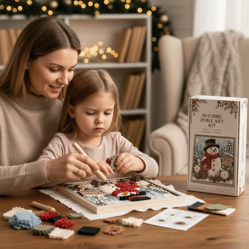 Art And Craft For Xmas - Dikişsiz Noel Poke Sanatı Kolay Yapım