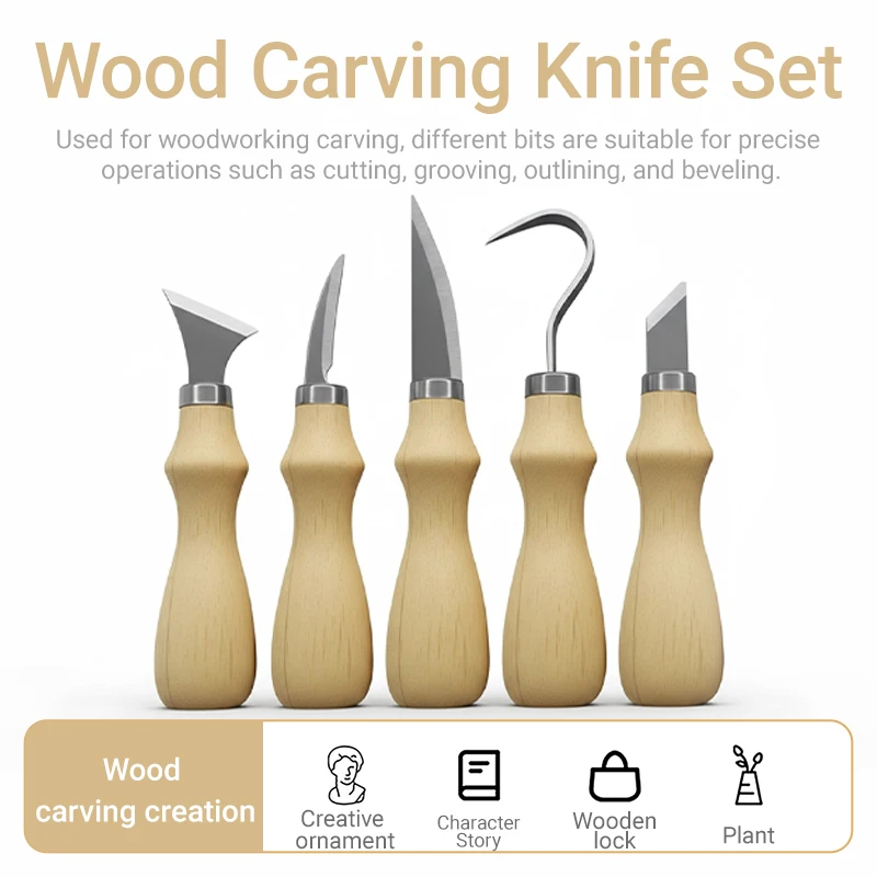 5 adet ahşap oyma alet takımı, - Art Craft Knife incelemesi ve fiyatı